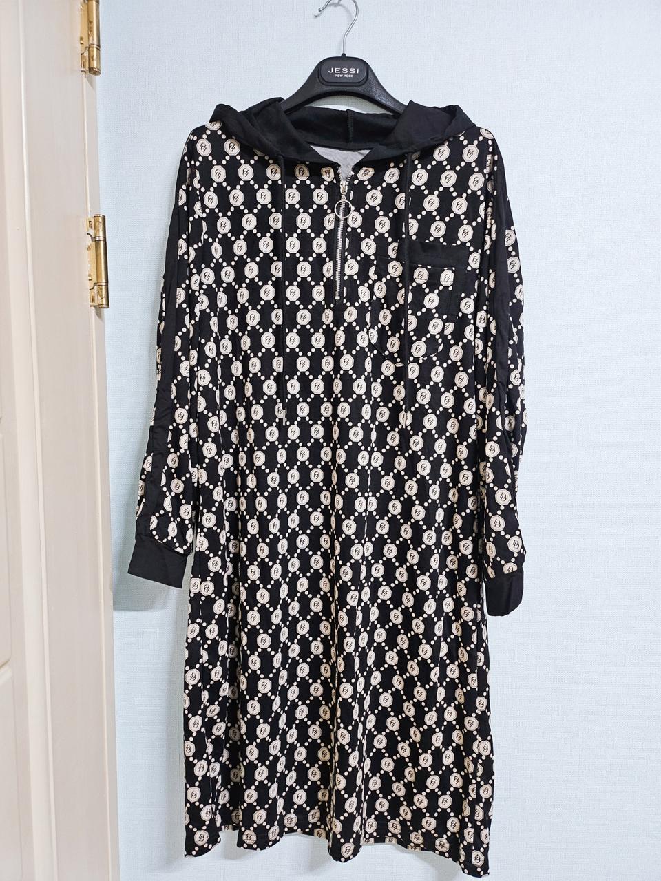 새상품 후드 집업 미디 원피스 66-77