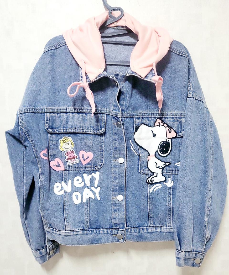 (중고)디자인이 러블리한 청자켓&귀여움&핸드메이드!