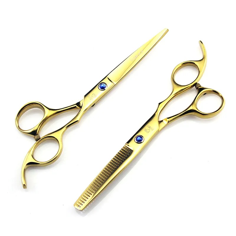 새 1세트 골드 전문가용 6인치 미용 가위 헤어 고급 이발사 미용사