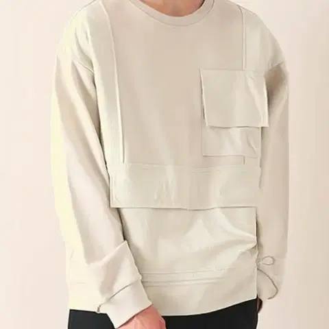 [리버클래시] 스트링 포켓 블록 맨투맨