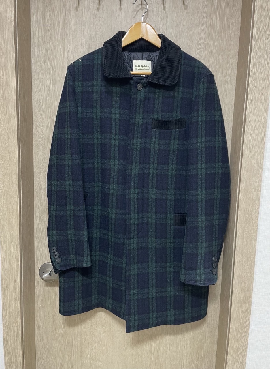 Qiad museum 체크 반코트 L