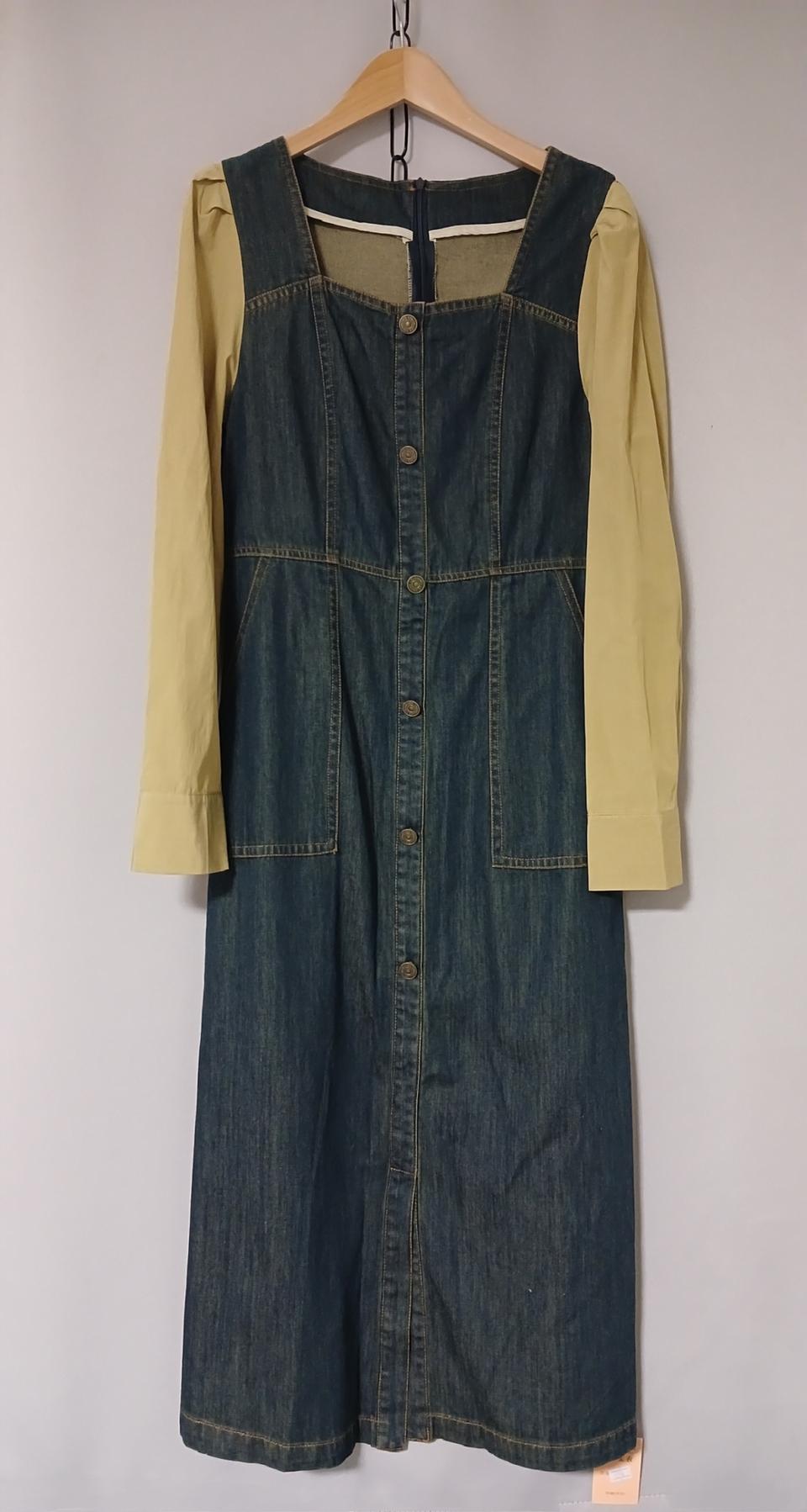 ❤배색청원피스 데님원피스