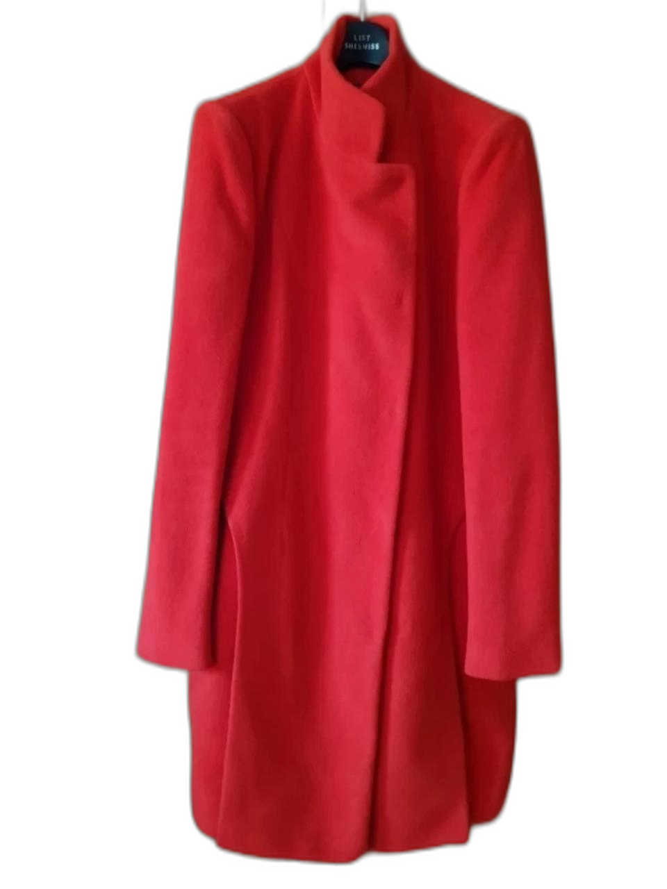 거의 새옷=>클라비스 앙고라&울 혼방-하이넥 코트 겸 롱자켓 (레드66)