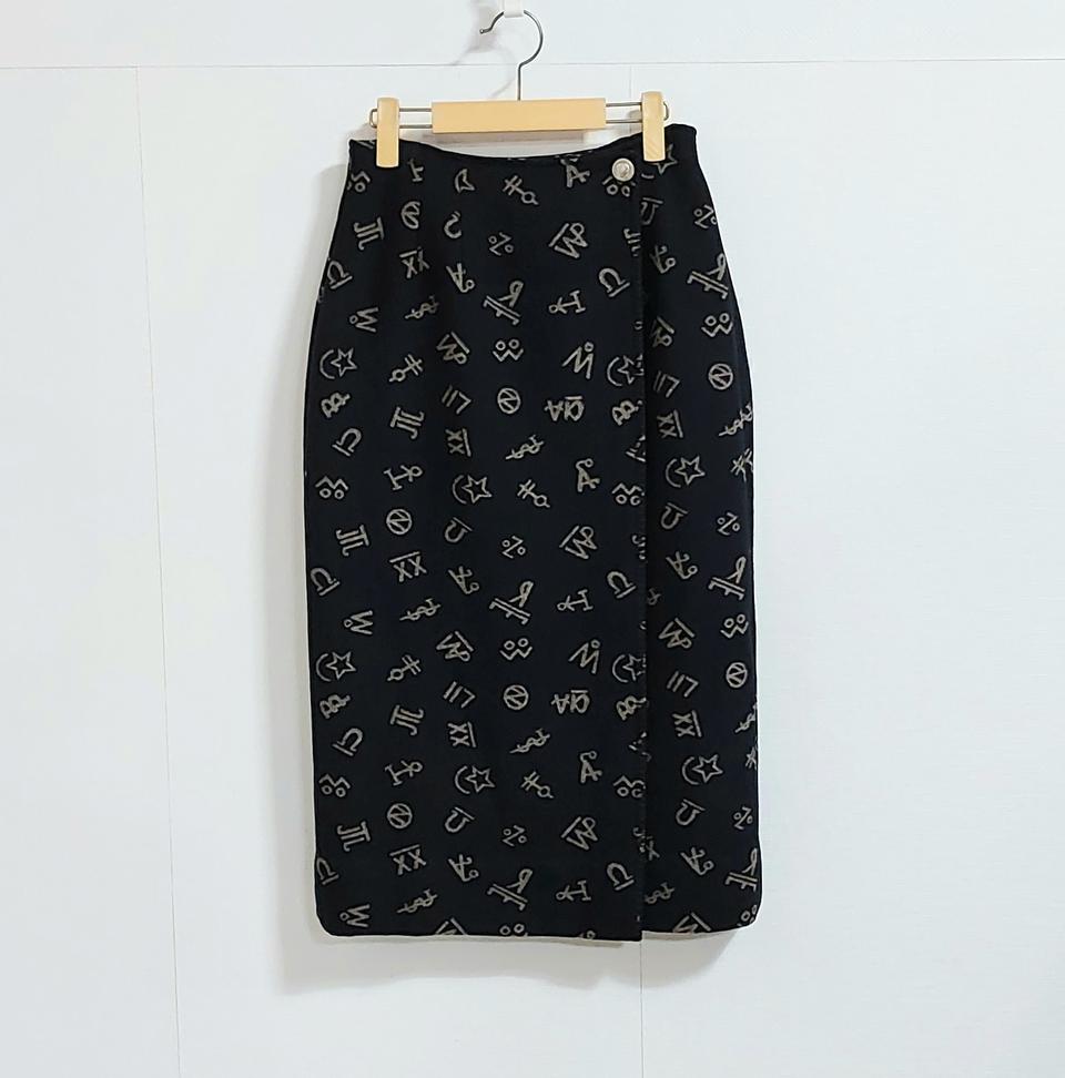 펜들턴 자카드 모직 랩스커트