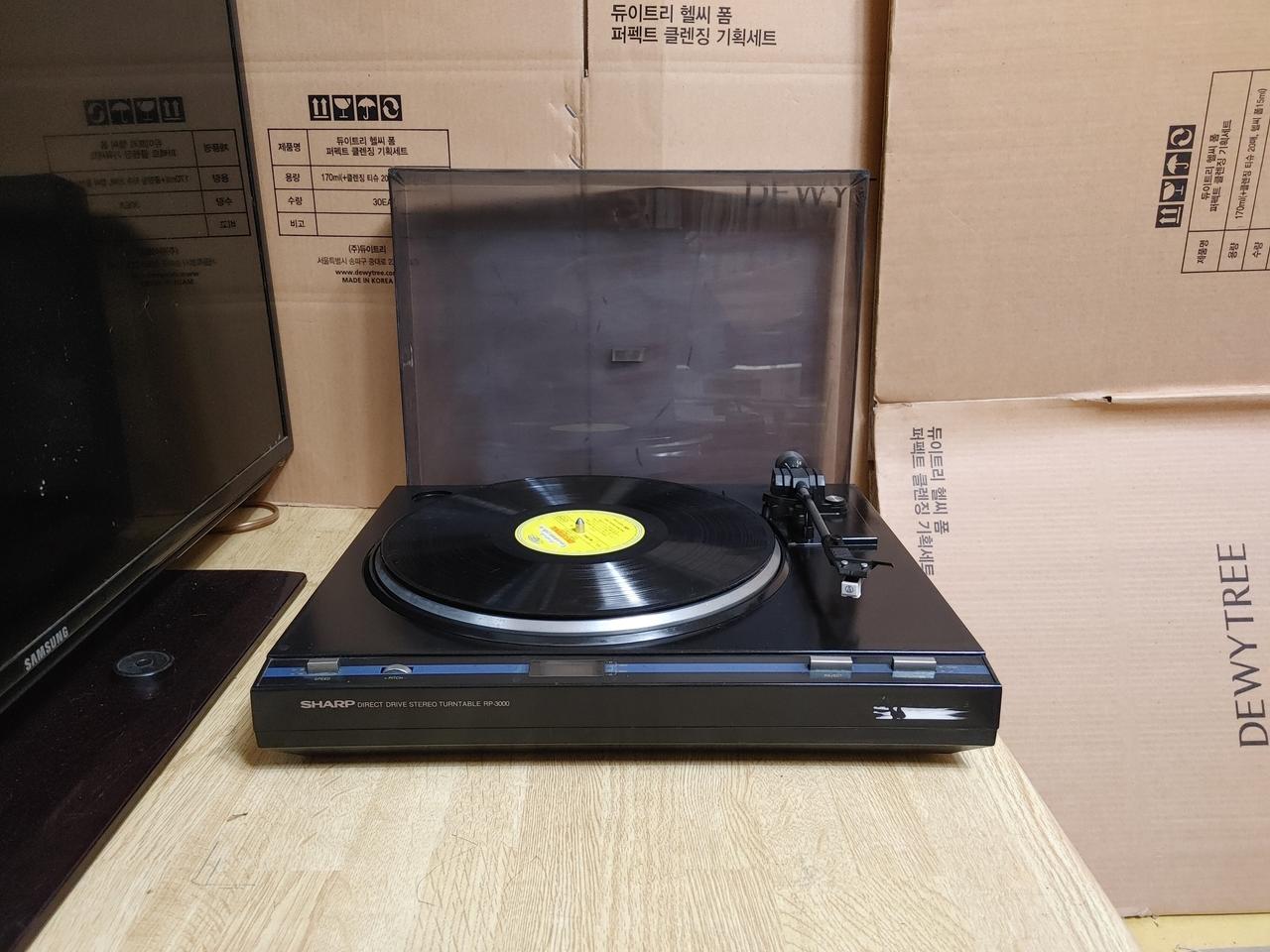 샤프 LP 턴테이블  RP 3000 (오디오 앰프 음향기기 LP플레이어