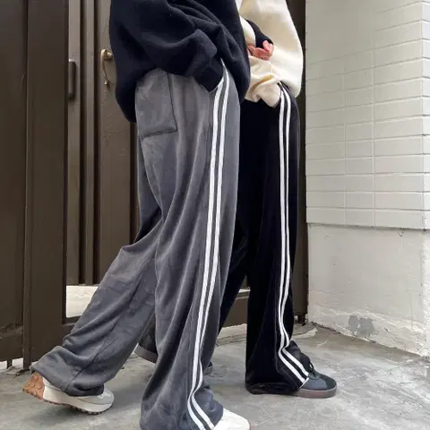 (남여공용)벨벳 보아털 두줄 밴딩팬츠 M-XL