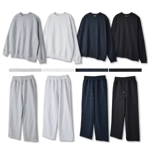 [남여공용]수피마 맨투맨 와이드스트링 팬츠 셋업 M-XL