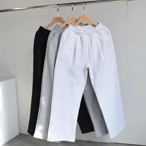 [남여공용] 이지 워싱 기모 와이드 밴딩팬츠 (M-XL)