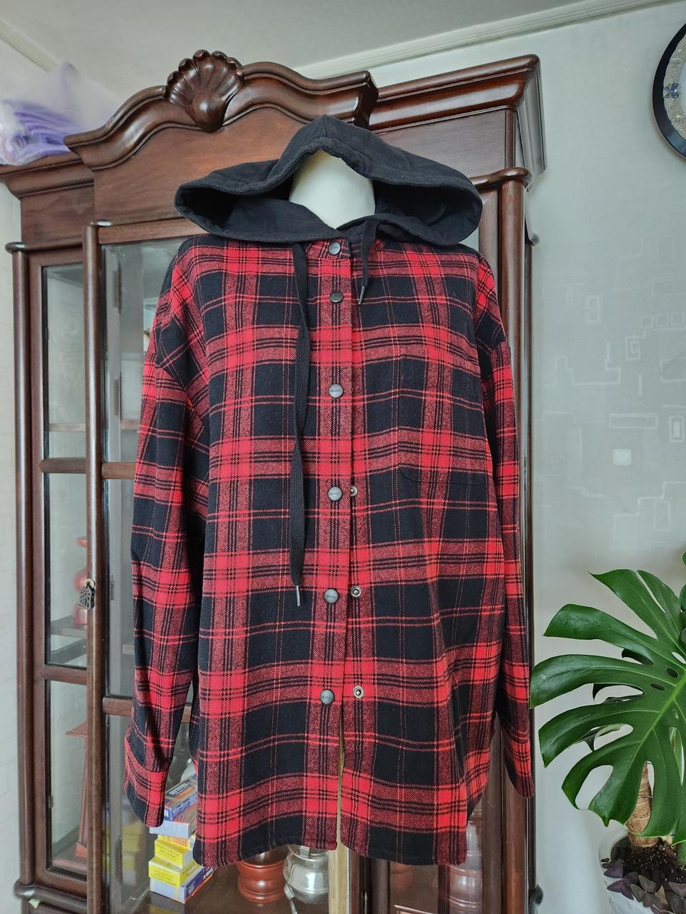 체크후드티셔츠