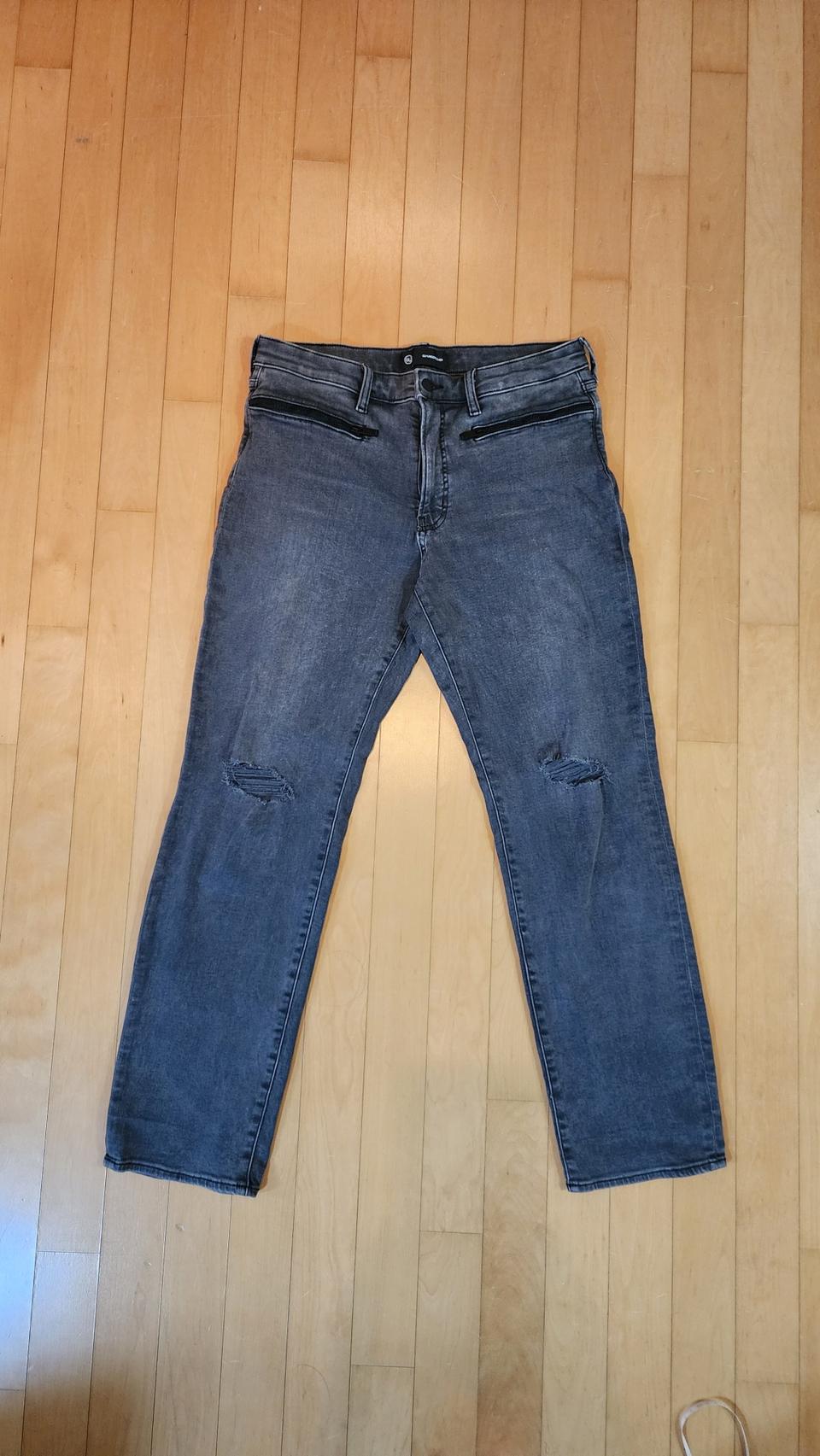 GU*언더커버 콜라보 디스트로이드 블랙 데님 L