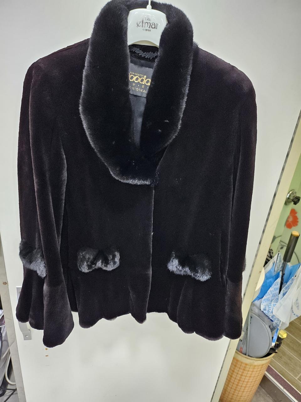 우단 블랙그라마 밍크코트