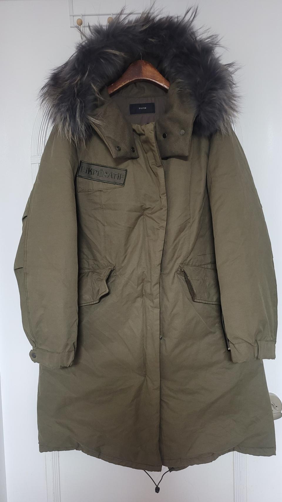 (55~66) 한섬 시스템 구스다운 야상 패딩 코트