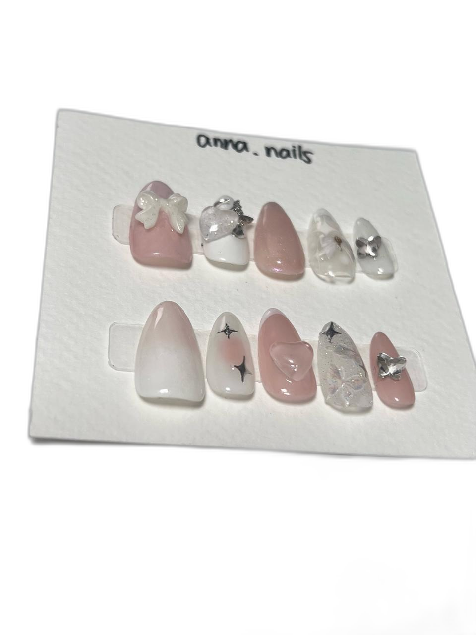 *수제 네일팁 판매*  <핑크나비>