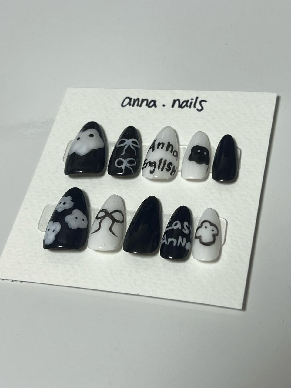 *수제 네일팁 판매*  <블랙아웃>