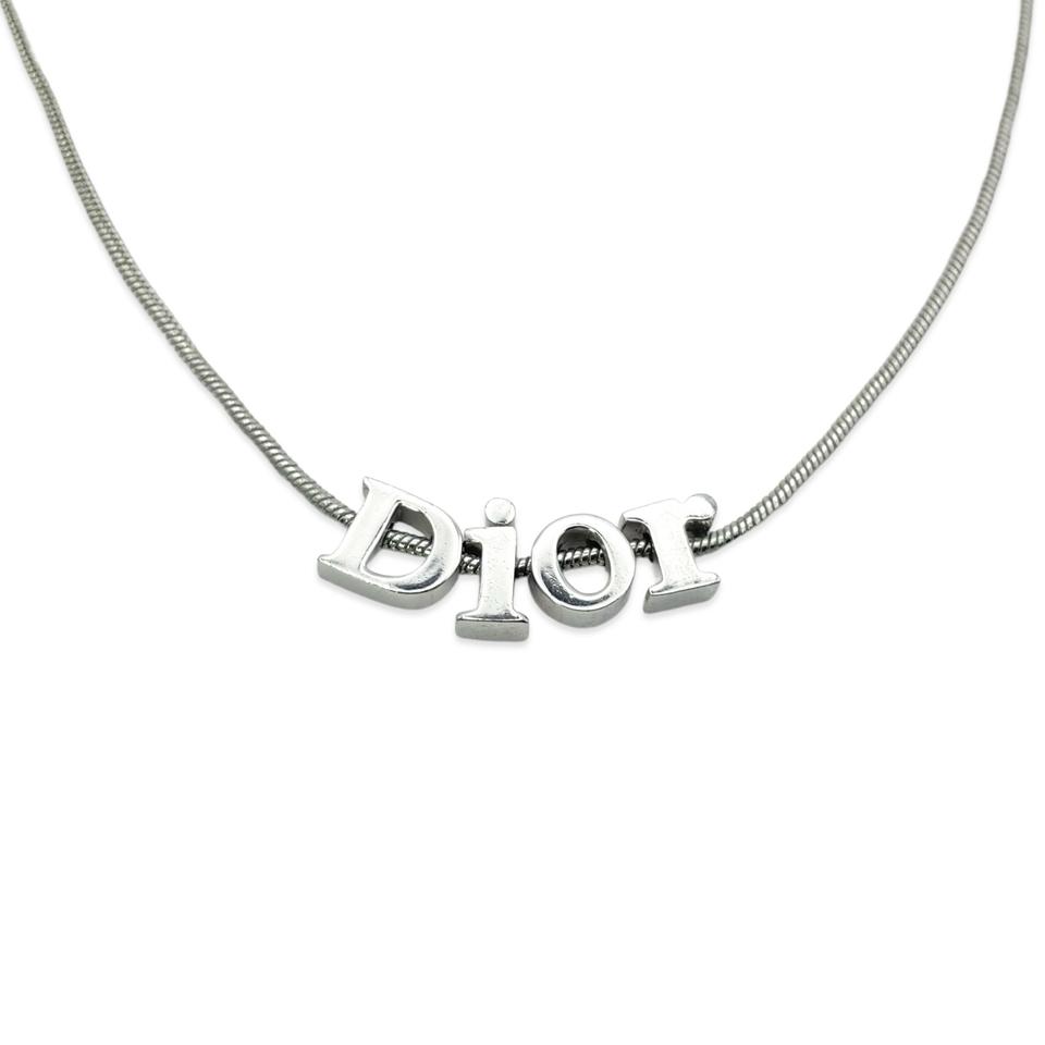 [정품] 디올 레터링 로고 펜던트 목걸이