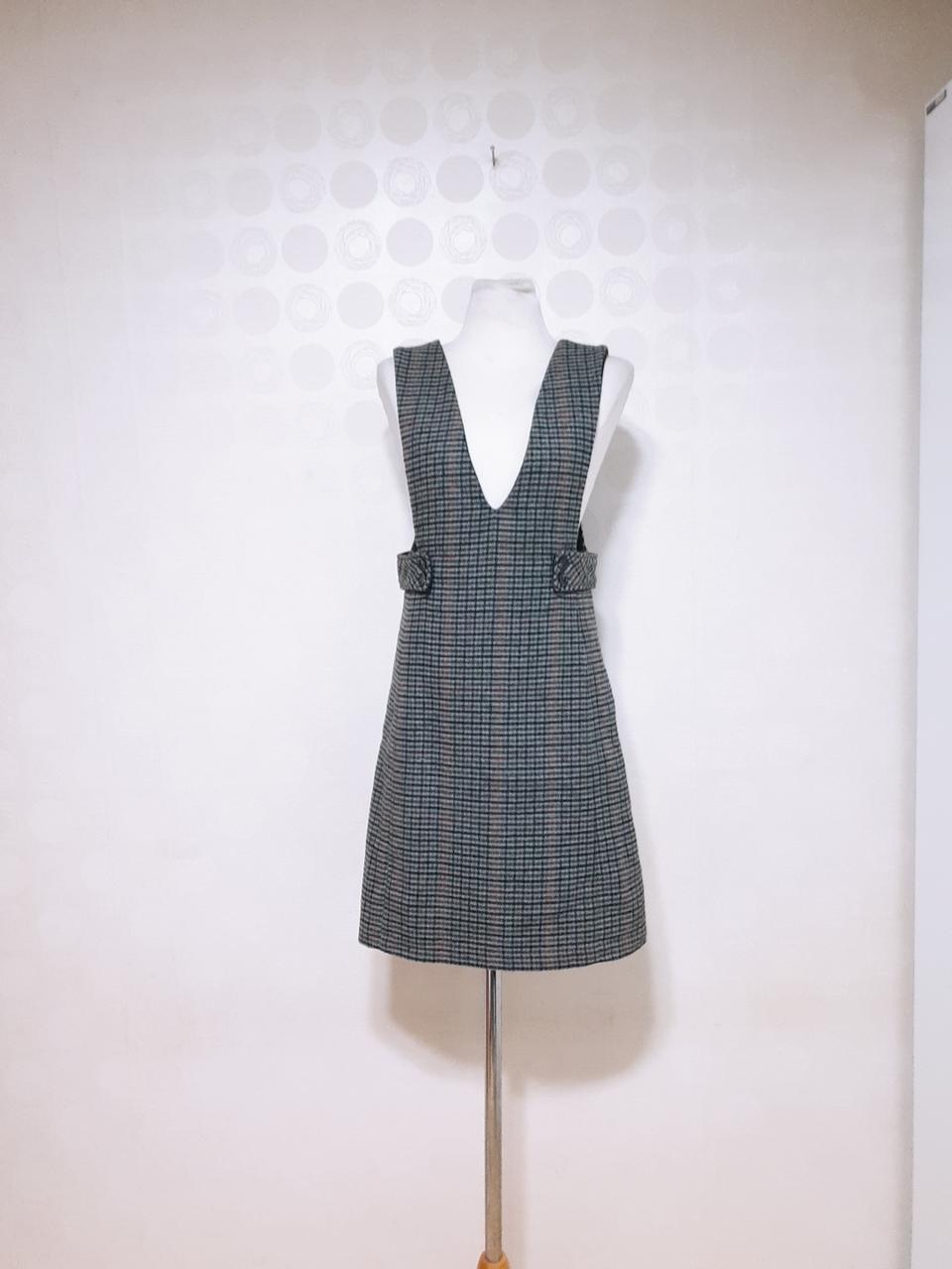 새것/체크원피스55/점프수트55/멜빵치마55