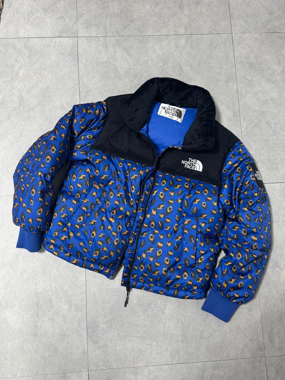 노스페이스 화이트라벨 눕시 700 레오파드 숏패딩