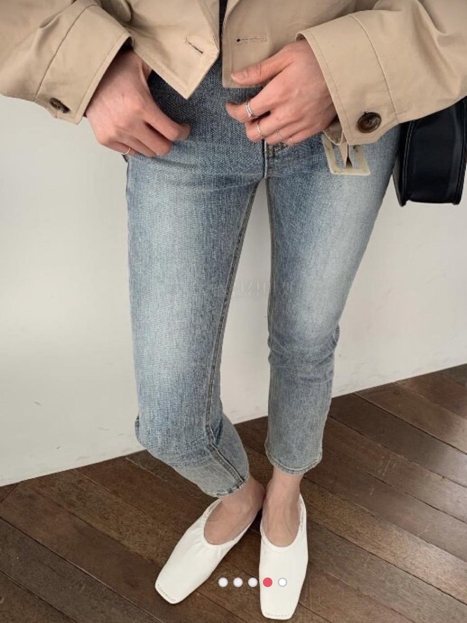 (S) 슬림핏 일자 청바지 데님 팬츠 두번 착용