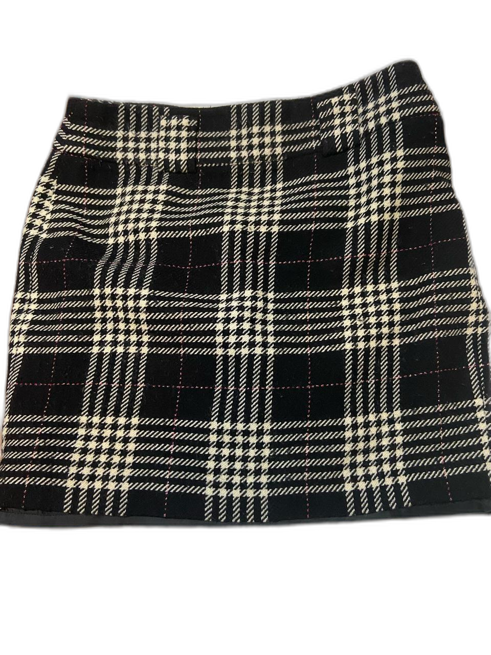 블랙 체크 여성 정장 스커트