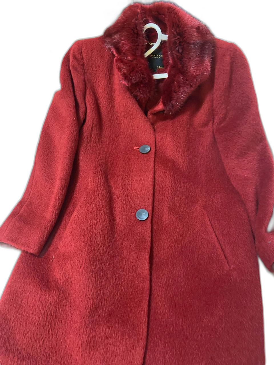 SALE 크로커다일 100% 토끼 모피 퍼 코트