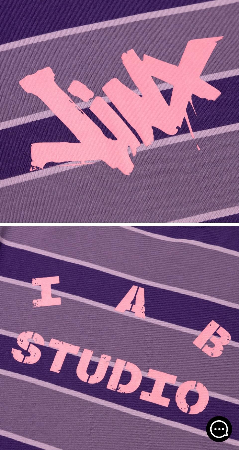 아이앱X아케인-징크스 스트라이프 티셔츠 (XXL) 팝니다.