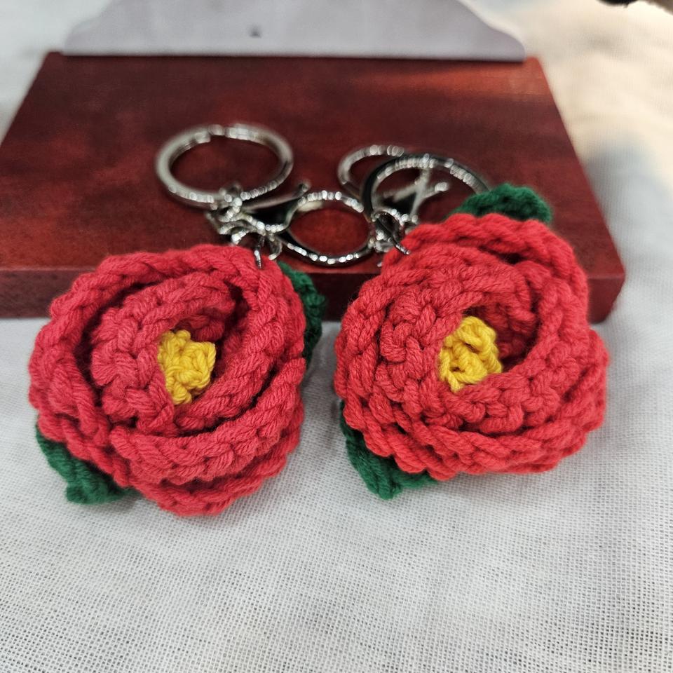 뜨개 동백이 키링