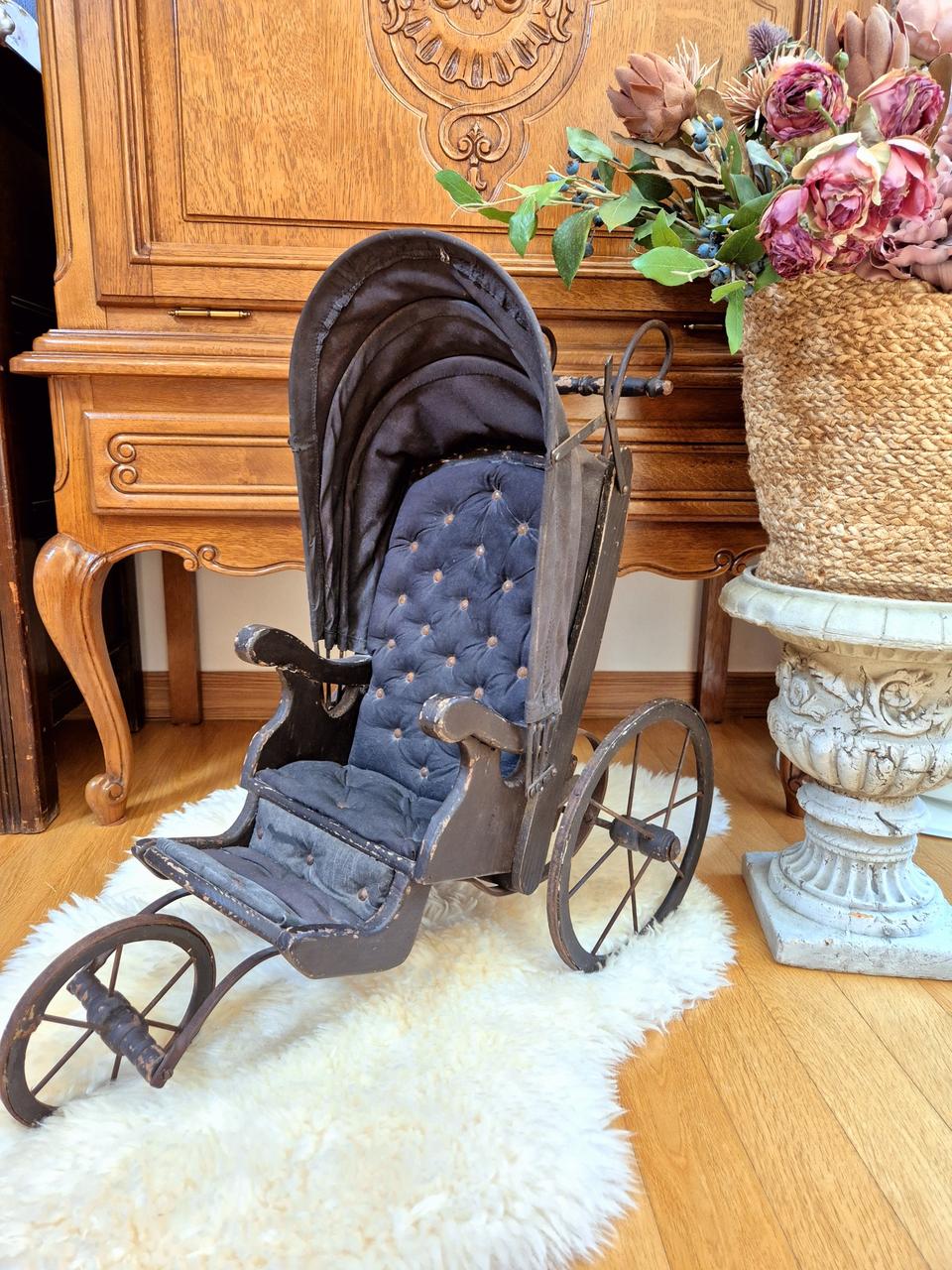 ❤올드 앤틱 우드프레임  인형 유모차