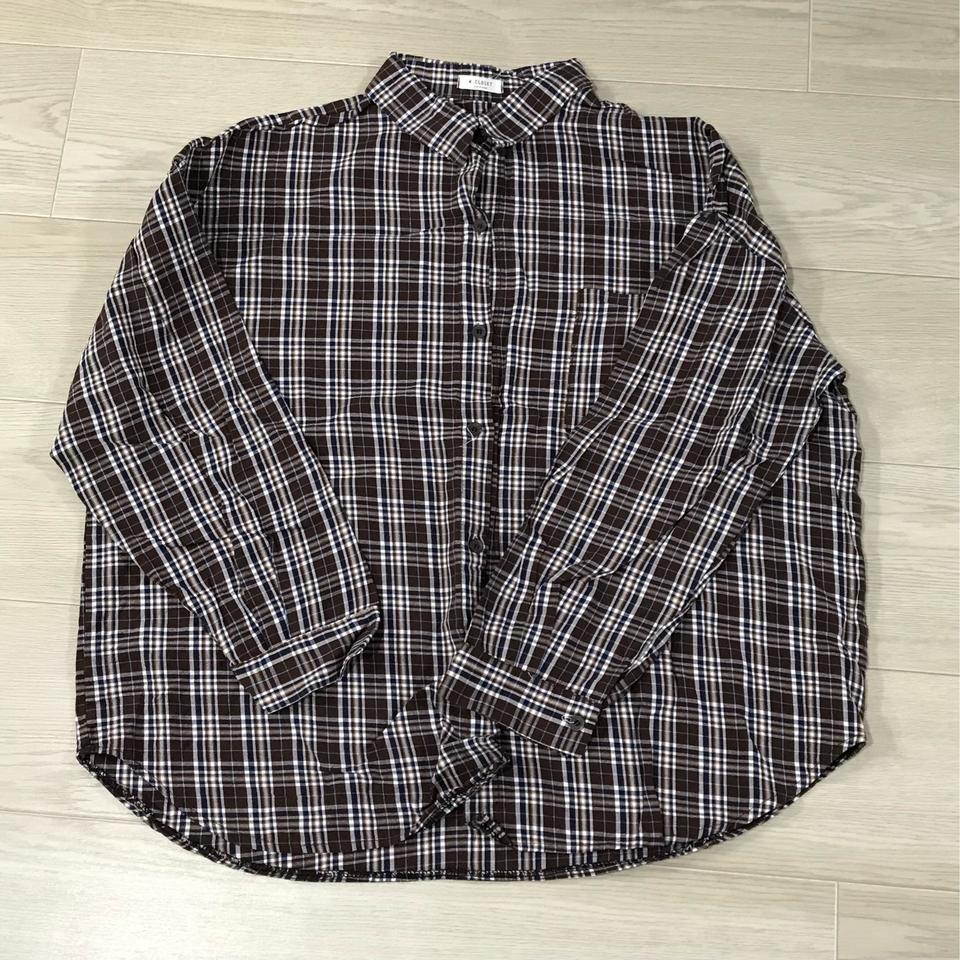 브라운 체크셔츠