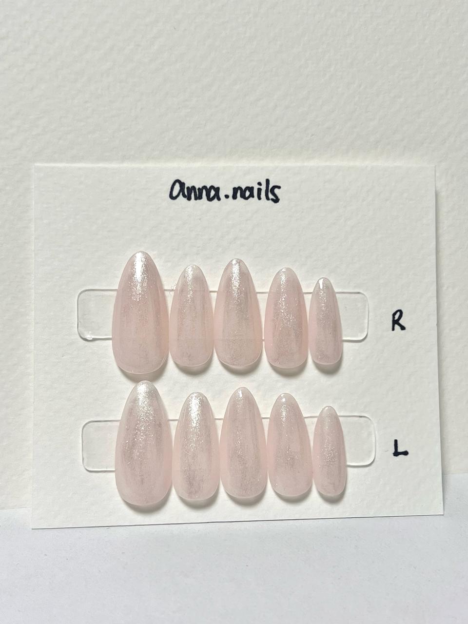 *수제 네일팁 판매* <반짝 핑크>