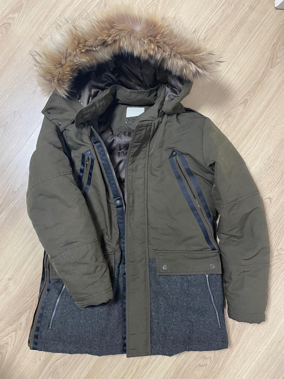 엘르 골프 카키 오리털 빵빵 후드패딩