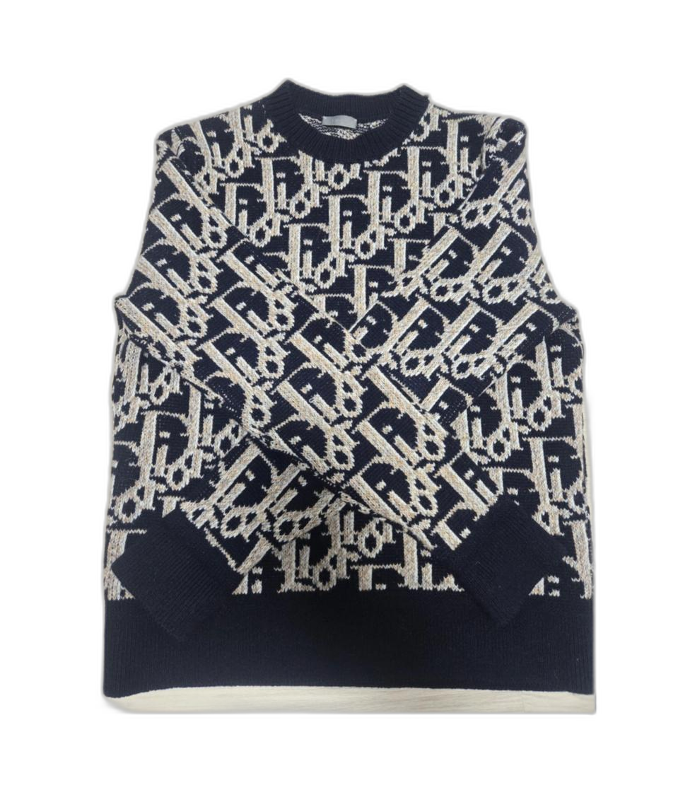 디올 오블리크 자카드 니트 스웨터