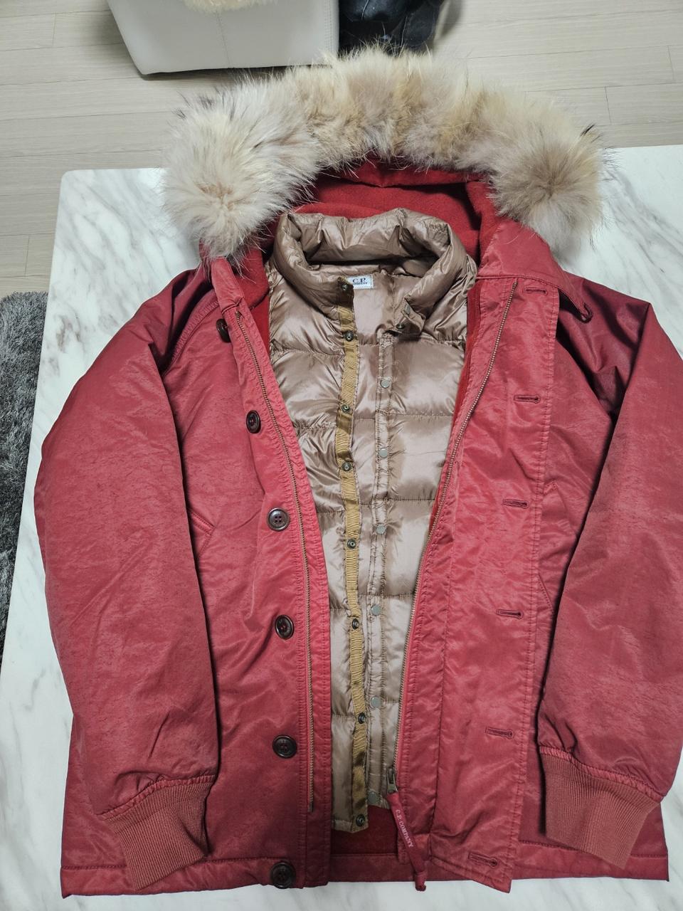 씨피컴퍼니 후드퍼 다운내피자켓