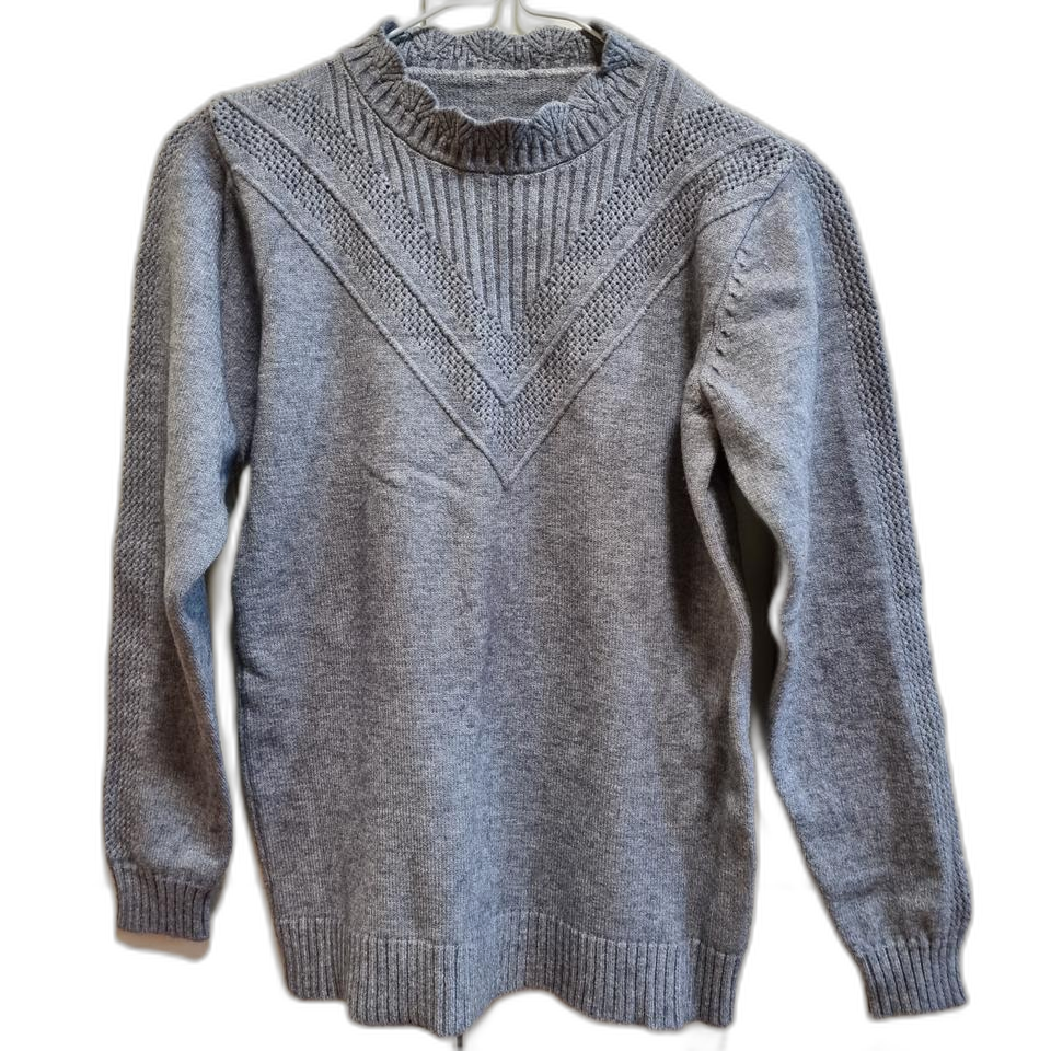 그레이 여성 니트 스웨터