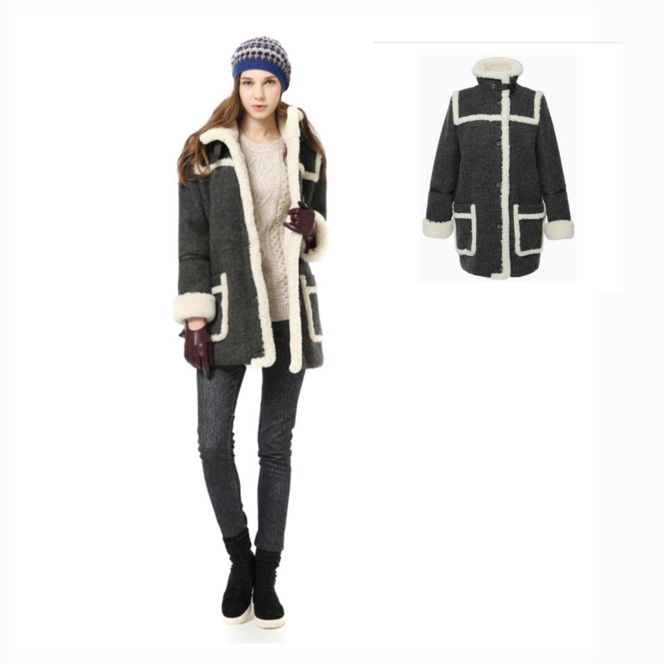 빈폴 울 무스탕 코트.90.