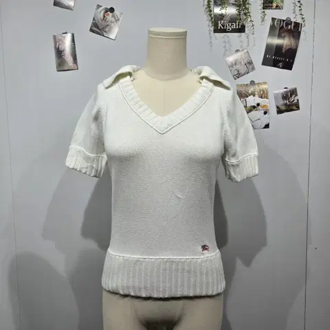 버버리 반팔 니트 스웨터