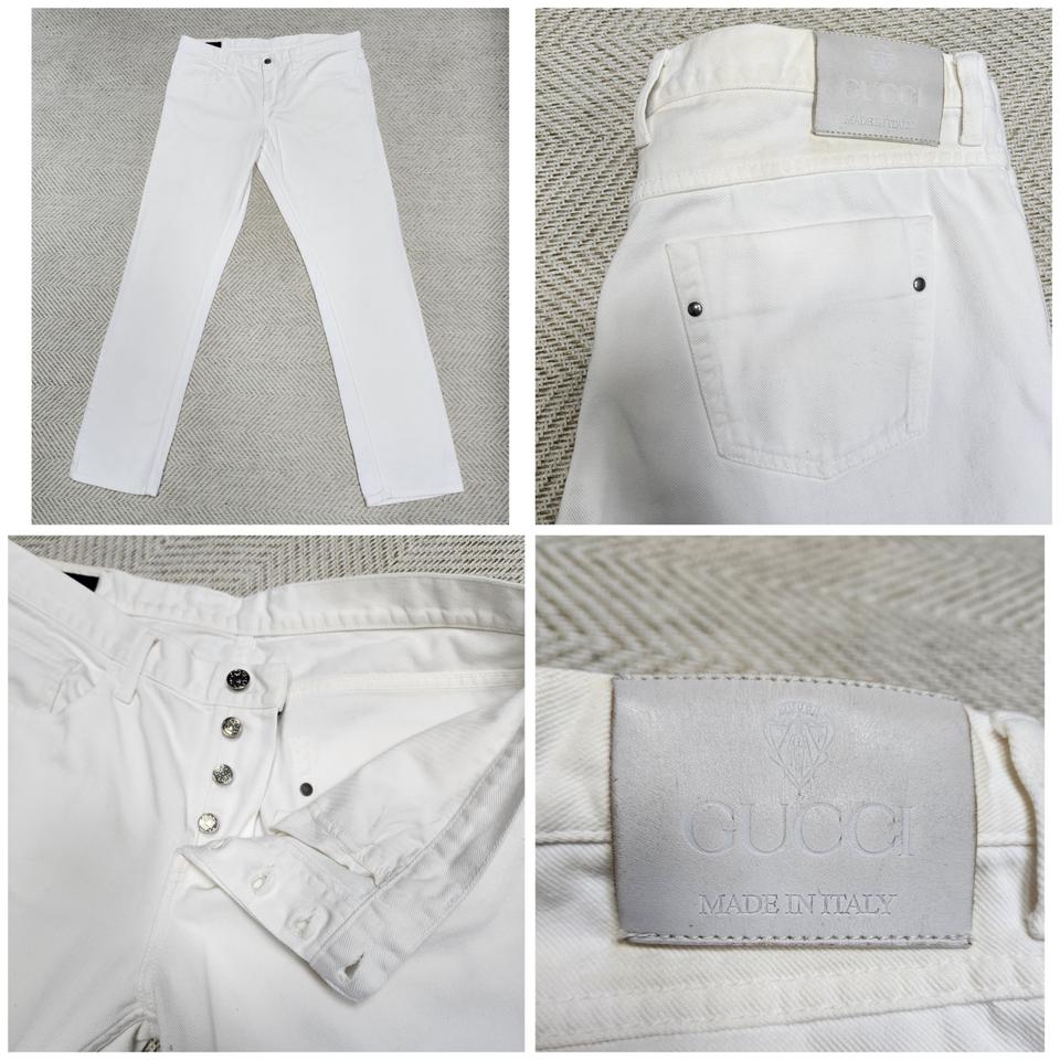 (정품) 구찌 화이트 데님 팬츠 / GUCCI / 52 (35~36)