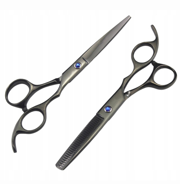 새 1세트 블랙 전문가용 6인치 미용 가위 헤어 고급 이발사 미용사