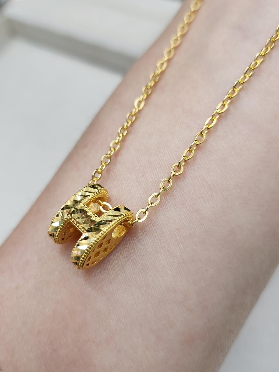 순금 24k H 목걸이 3D