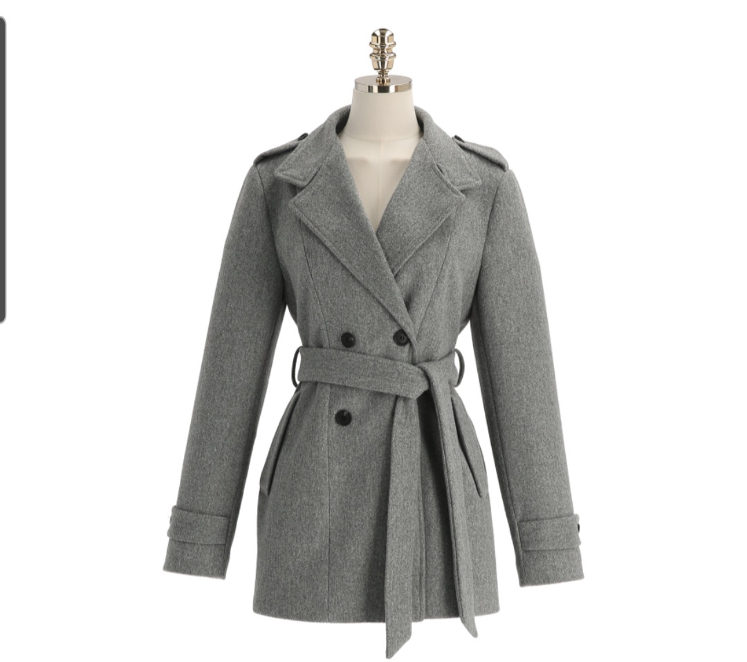 그레이 울 하프코트