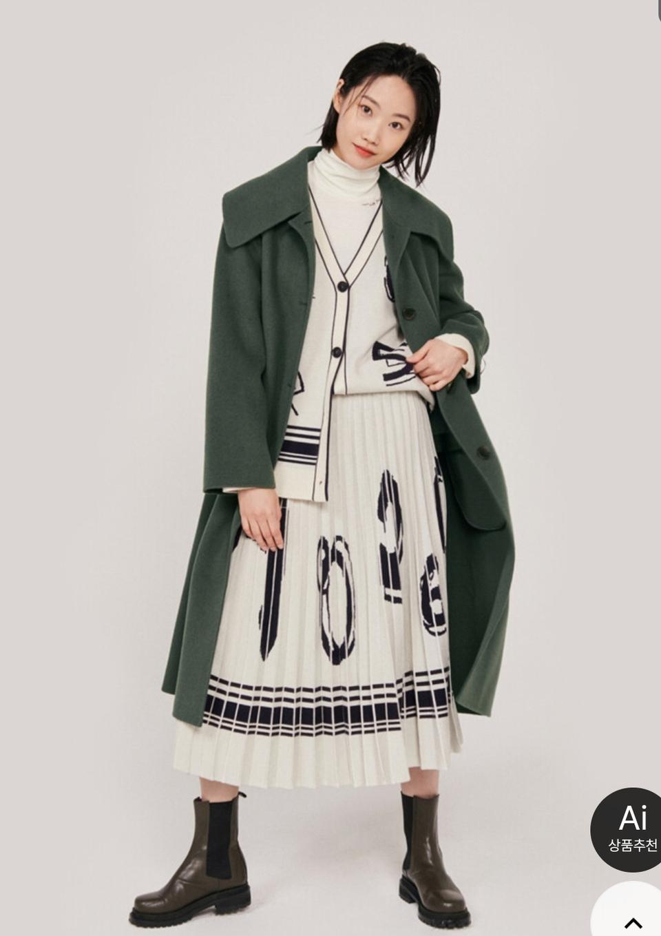 나이스클랍  빅카라 벨티드 코트