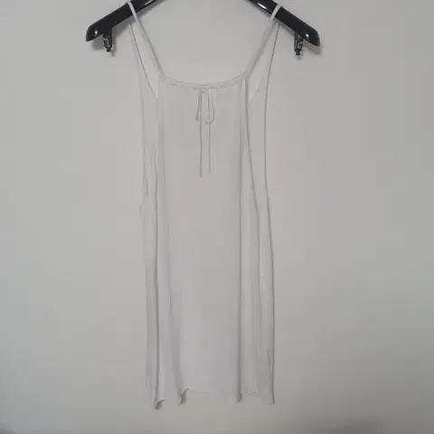 화이트 끈 원피스 / 커버업 / 레이어드