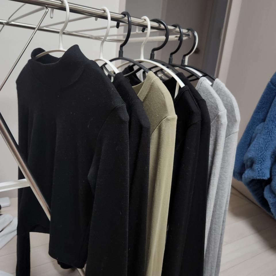 크롭티 굴림티 반폴라 타이트 셔링