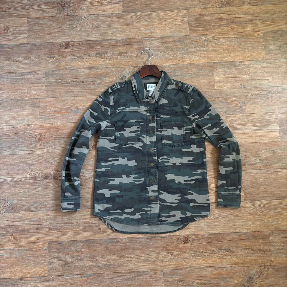 포에버21 카모 셔츠 밀리터리 여성 