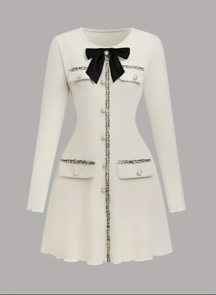 우아한 리본 니트 원피스