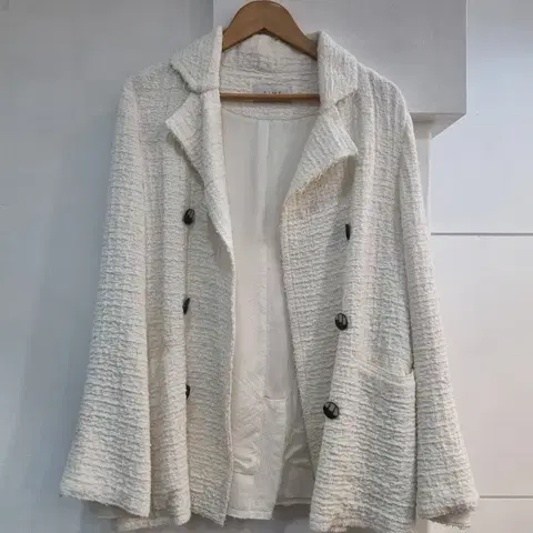 타임 커프스 오픈 트위드자켓