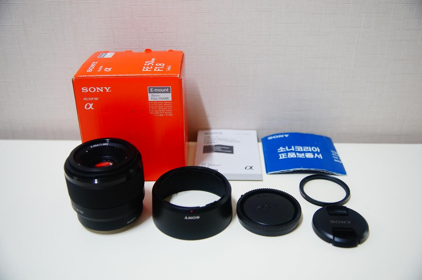 [소니] FE 50mm f1.8 풀프레임 여친렌즈팝니다.(21.5만원)
