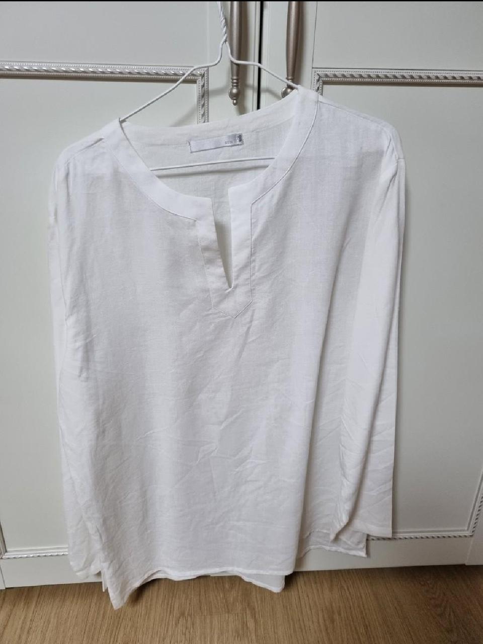 린넨 화이트 셔츠 105(새상품)