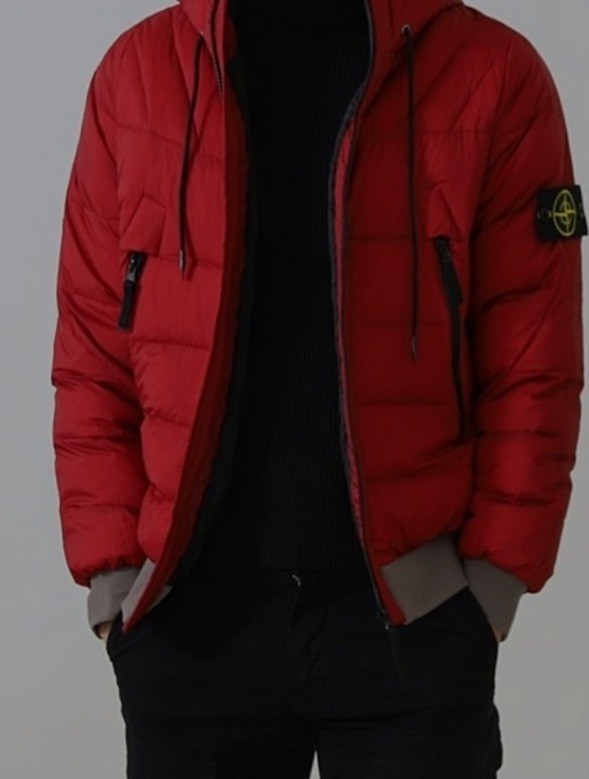 스톤아일랜드 와펜패치 클링클랩스 후드 패딩점퍼