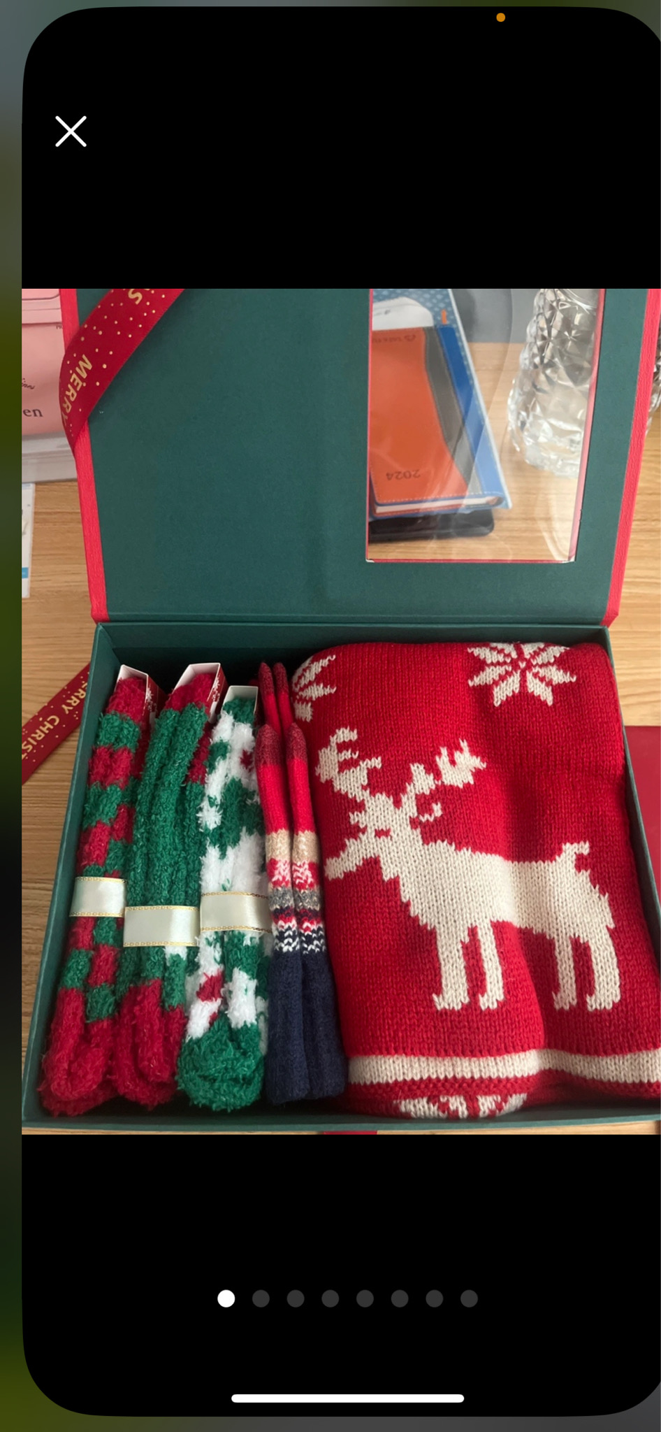 크리스마스선물 양말 머플러 장갑 쇼핑백 세트