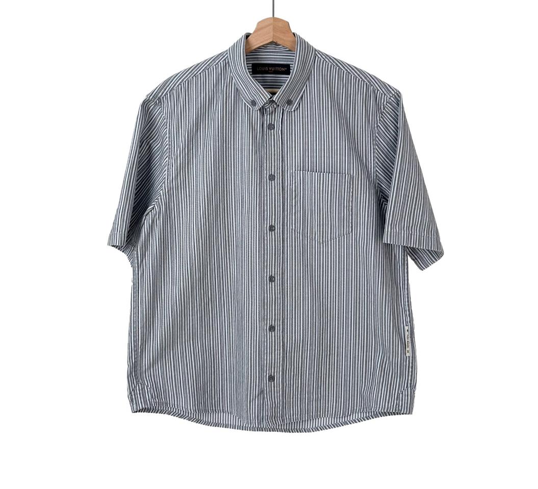 [L] LV 루이비통 x 박서보 한정판 코튼 쇼트 슬리브드 반팔 셔츠